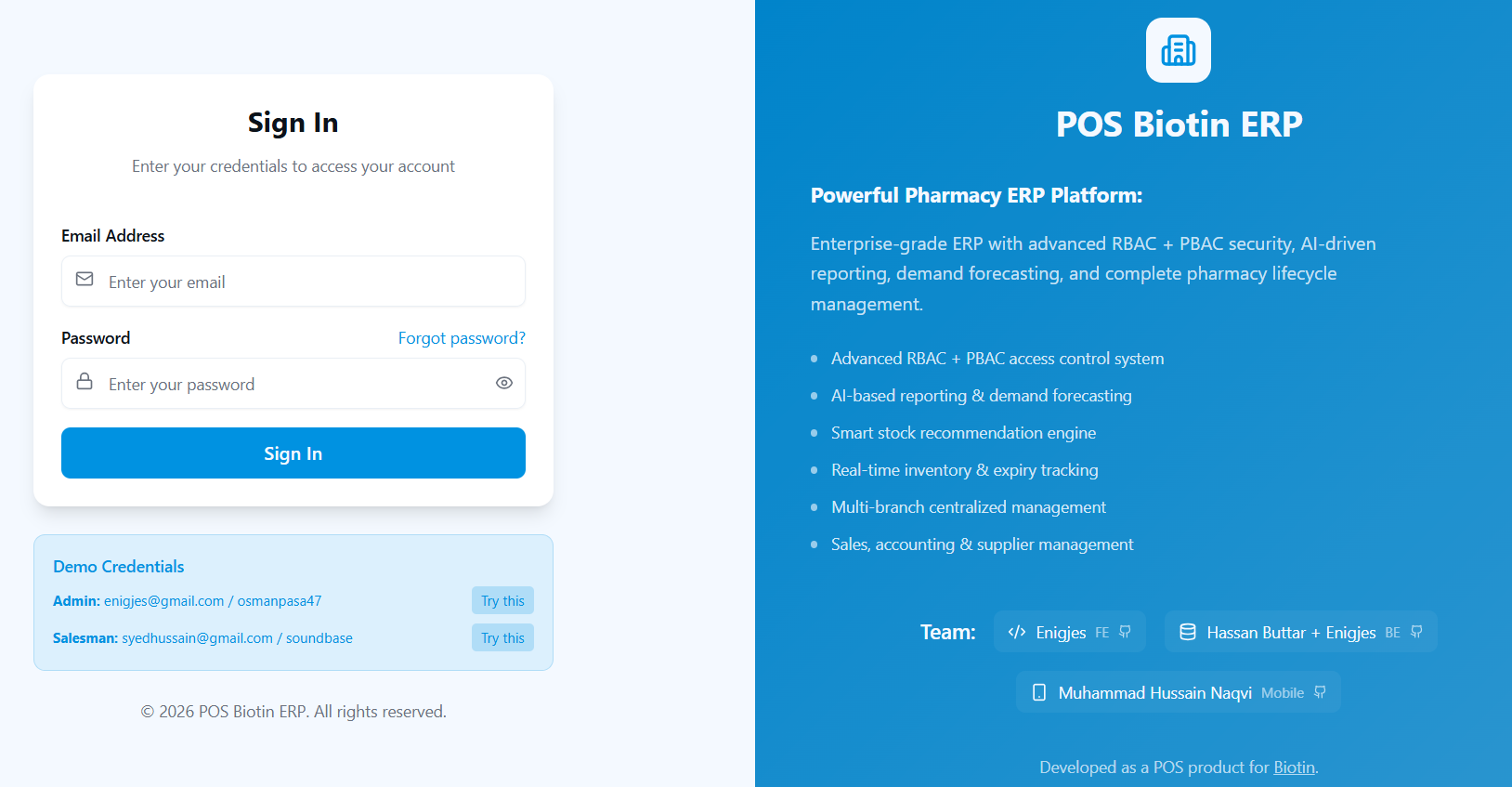 POS Biotin ERP software case study preview